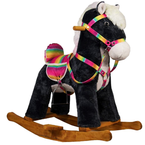 راکر اسب کودک چوبی مشکی -اسباب بازی